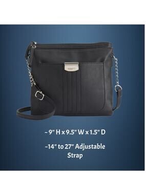 New Black Rosetti Midge Crossbody Bag With Adjustable Strap